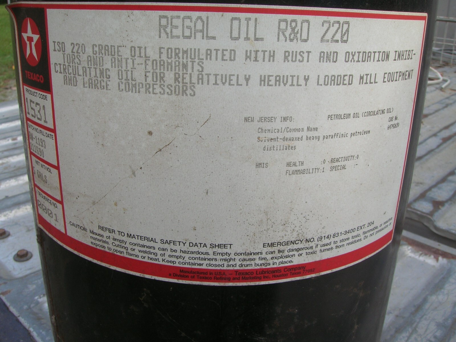 Texaco Regal R&O (220) [5-gal. can] | eBay