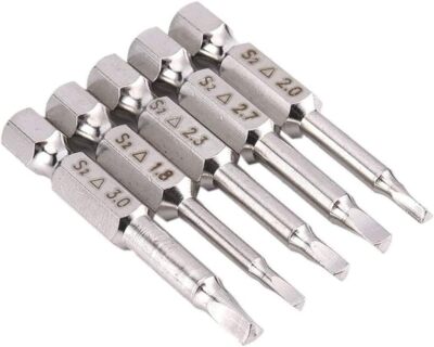 5pcs Magnetic Triangle Head Screwdriver Bits Tip Set 1.8mm, 2mm, 2.3mm, 2.7mm, 3