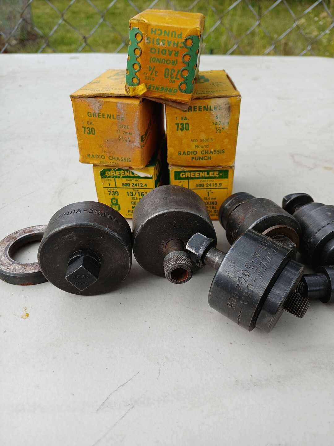 Lot of 11 Radio Chassis Punches - GREENLEE - 1/2