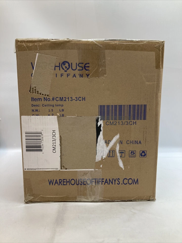 Warehouse Of Tiffany Karl Chrome 3-Light Semi-Flush Mount Light CM213/3CH - Image 4 of 4