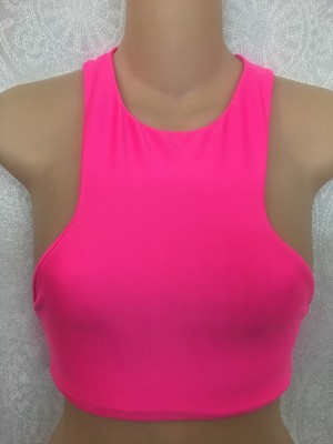 neon pink halter top