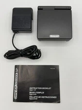 Nintendo Game Boy Advance SP Onyx Black AGS-001 Manual & Datel Battery Extender