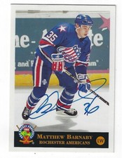 Autographed MATTHEW BARNABY Rochester Americans 1994 Classic Card 179 ShowTicket