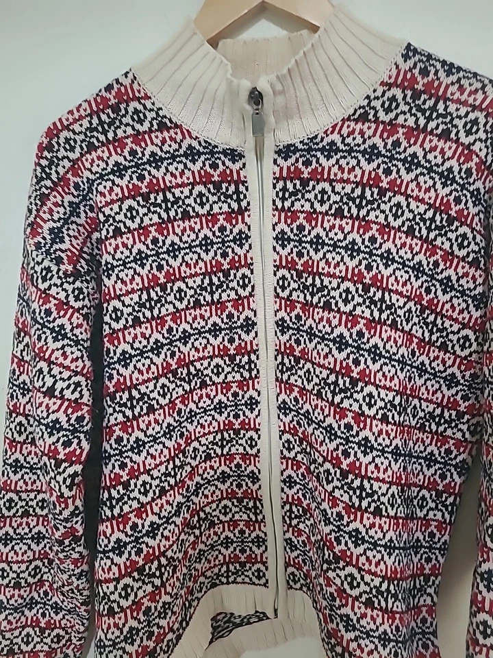 Cárdigan Vintage Liz Claiborne Ramie Y Algodón Cremallera Completa Talla XL Foto 2 de 4
