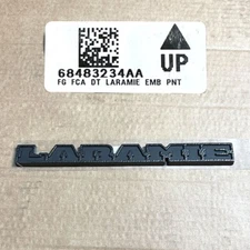 NEW OEM MOPAR 2019-2023 RAM 1500 BLACK LARAMIE TAILGATE BADGE EMBLEM 68483234AA