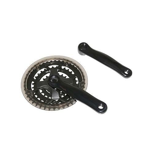 Pédalier VTT 7/8v noir 150mm 42-32-22 avec pare-chaîne pour vélo junior