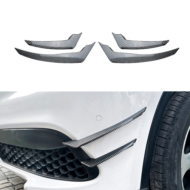 Carbon Style Front Bumper Splitters Fins Cover For Alfa Romeo Stelvio 2017-2023