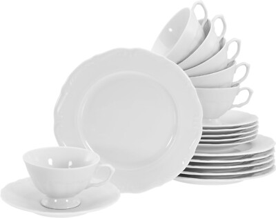 Maria Theresia Kaffeeservice 18 tlg weiß 6 Personen von CreaTable 16136