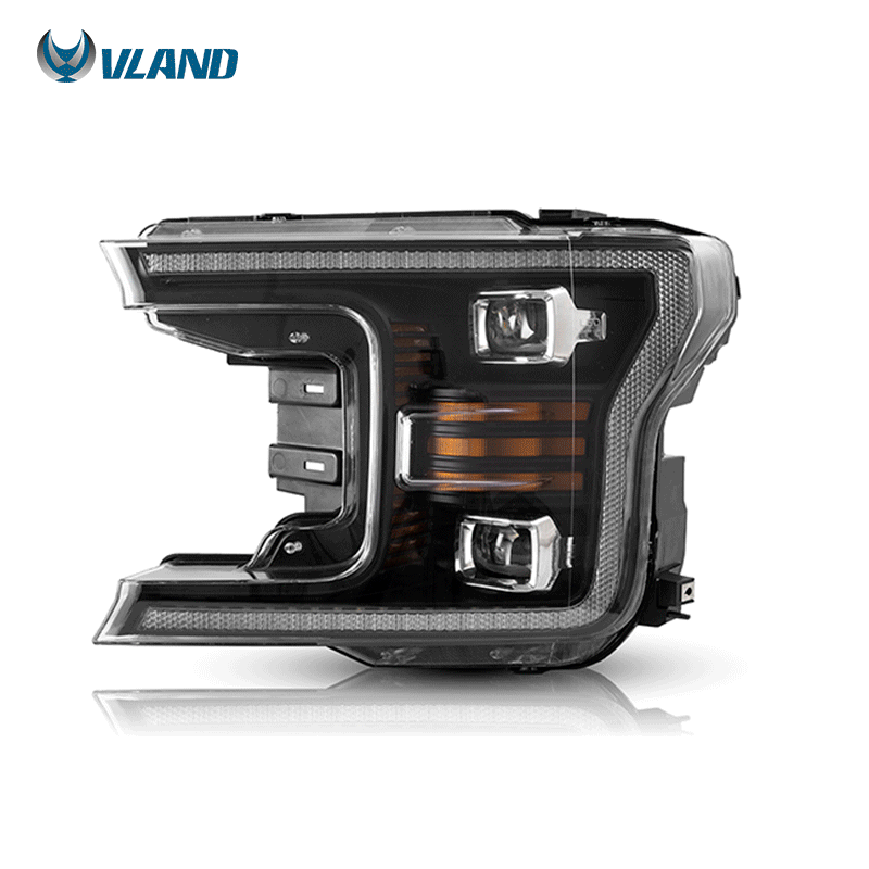 VLAND 2X LED Headlights Black For Ford F150 XLT XL SSV King 2018 2019 2020 VLAND 2X LED Headlights Black For Ford F150 XLT XL SSV King 2018 2019 2020