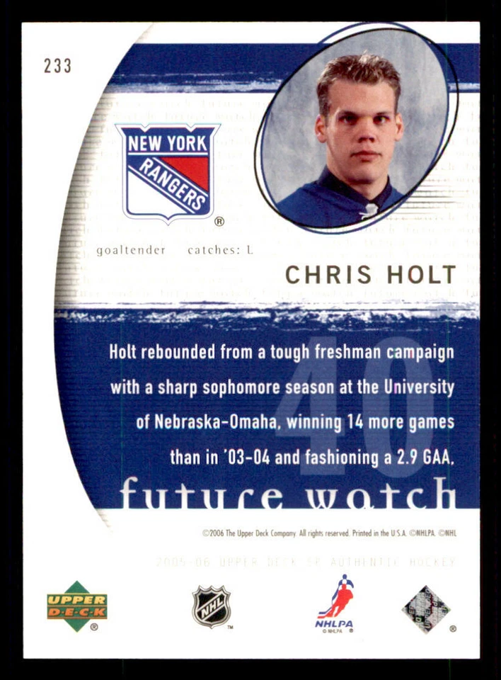 2005-06 SP Authentic #233 Chris Holt RC /1999 (ref 240266) - Image 2 of 2