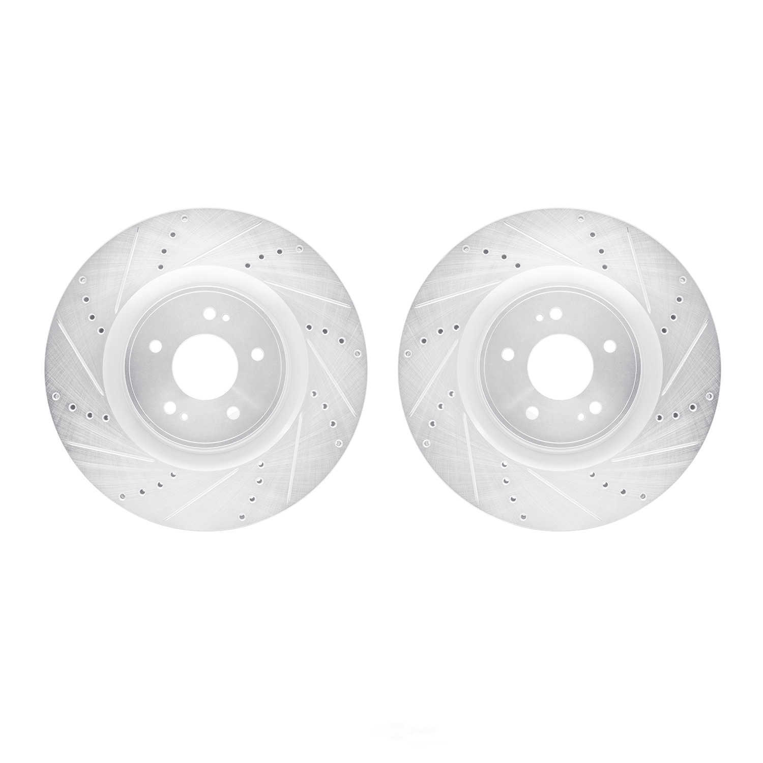 DFC Brake Rotors Drilled and Slotted Silver fits 20082015