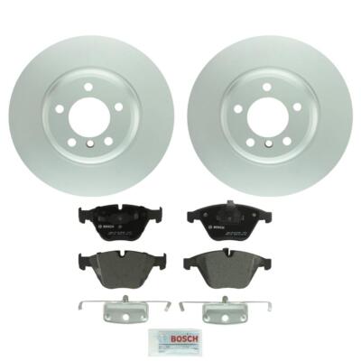 Bosch 2 Front Vented Rotors 347.9mm Semi-Met Disc Brake Pad Kit For E60 E65 E66