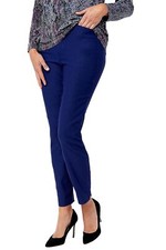 Susan Graver Smooth Stretch Pull-On Ankle Pants Blue Diamond