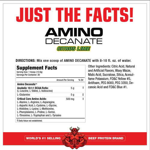 Musclemeds Amino Decanate, Citrus Lime,13.5 Oz (384G) - Picture 2 of 12