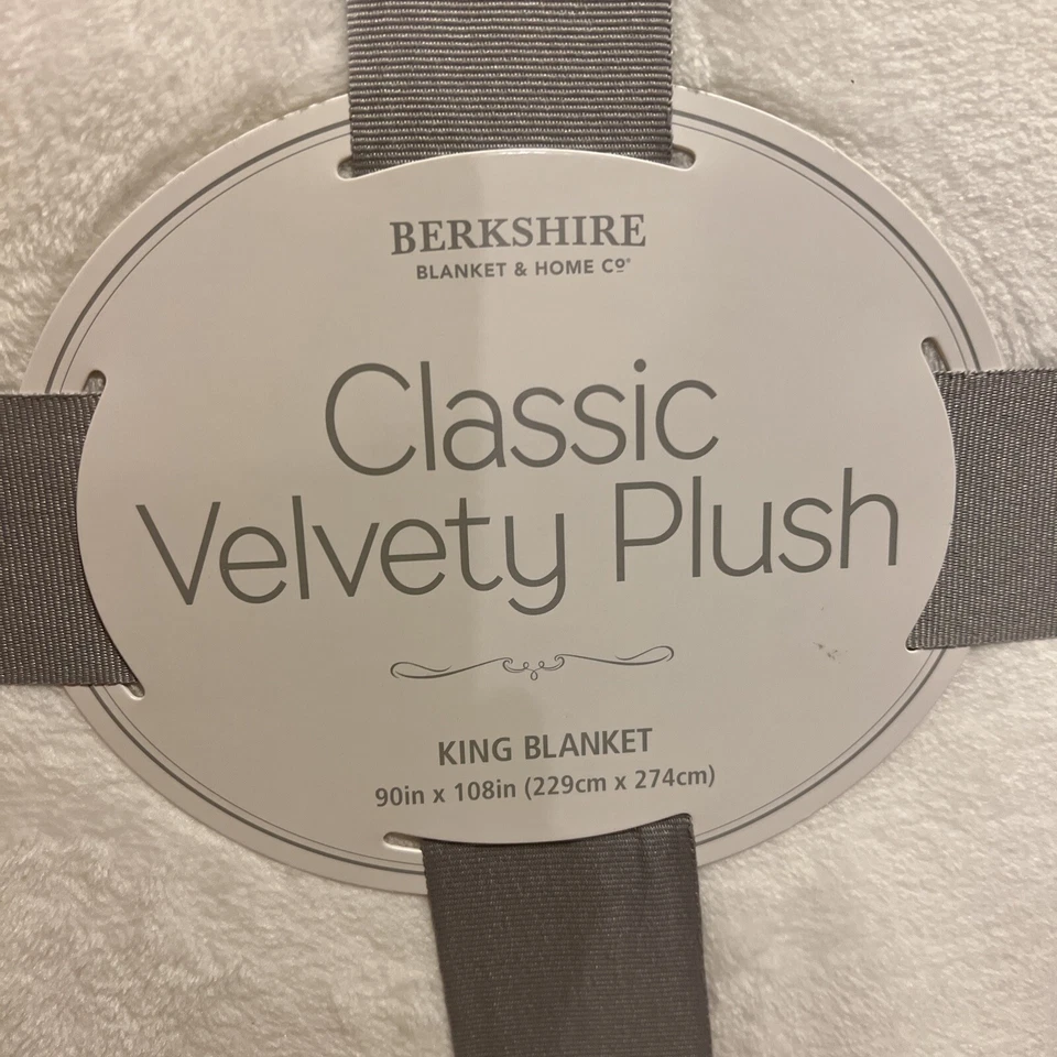 Manta Berkshire King clásica aterciopelada de felpa 90”X108” blanca NUEVA Foto 3 de 4