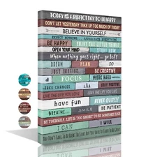 Inspirational Wall Art Framed Canvas 12 x 16 (Turquoise) - Motivational Quotes