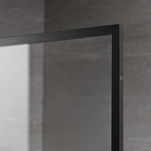 Serene Valley 34 x 72 Inch Tempered Glass Stand Alone Shower Screen, Matte Black - Picture 4 of 7