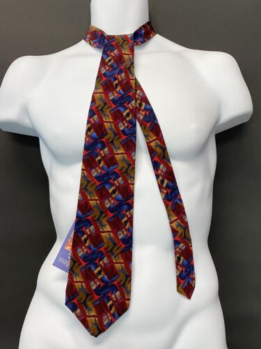 Vintage Jerry Garcia J. Neck Tie California Mission Red Blue Collection 9 G6-14 - Picture 2 of 9
