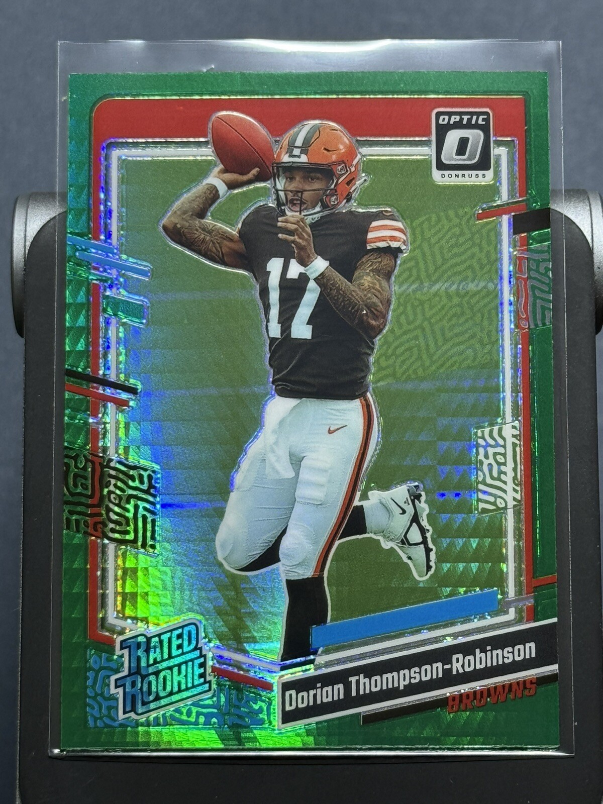 2023 Donruss Optic Football Dorian Thompson-Robinson Rated Green Hyper #225