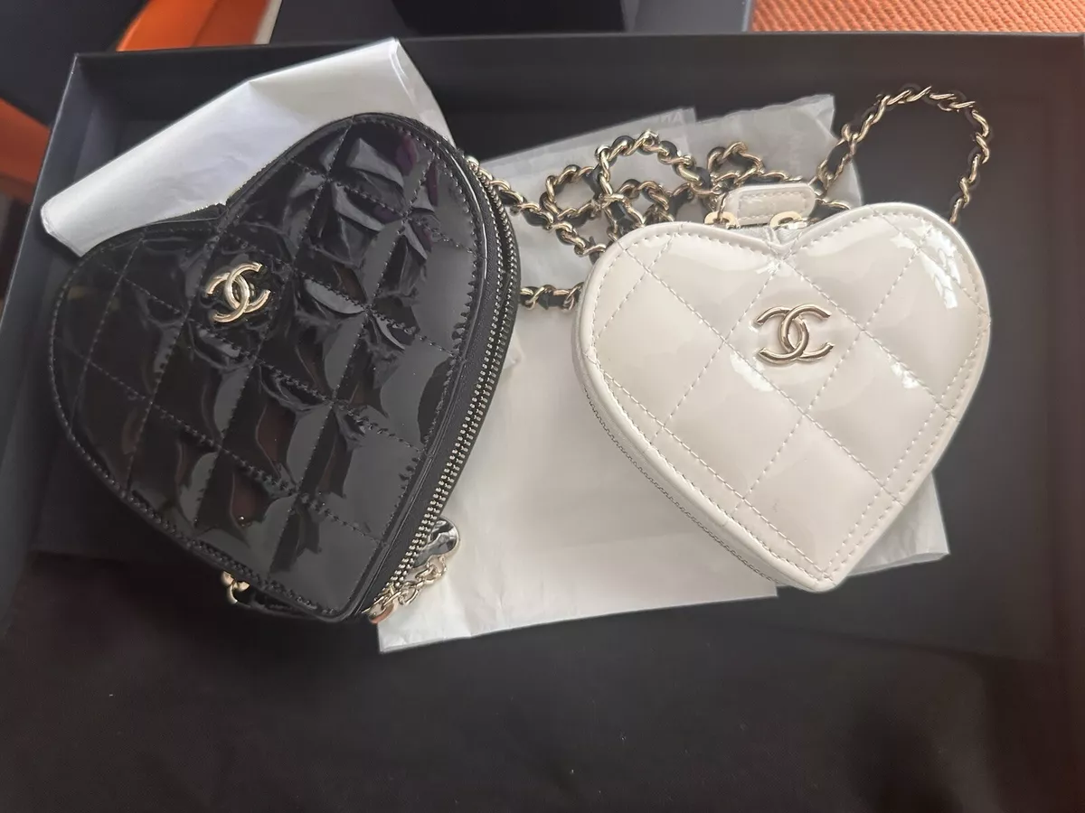 chanel heart clutch with chain