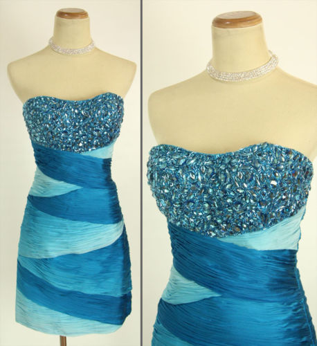 NWT Jovani Size 0 Short Strapless Evening Cruise Prom Dress Blue Night $550  Gown | eBay