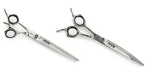 Prestige Pro Grooming Lefty Shears 7 inch Straight, Curved or Set of Both