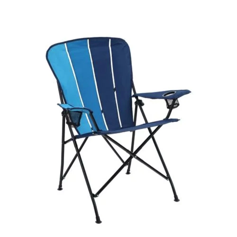 MF Studio Camping Folding Lawn Chair with Cup Holder Support Up To 350Lbs Blue
