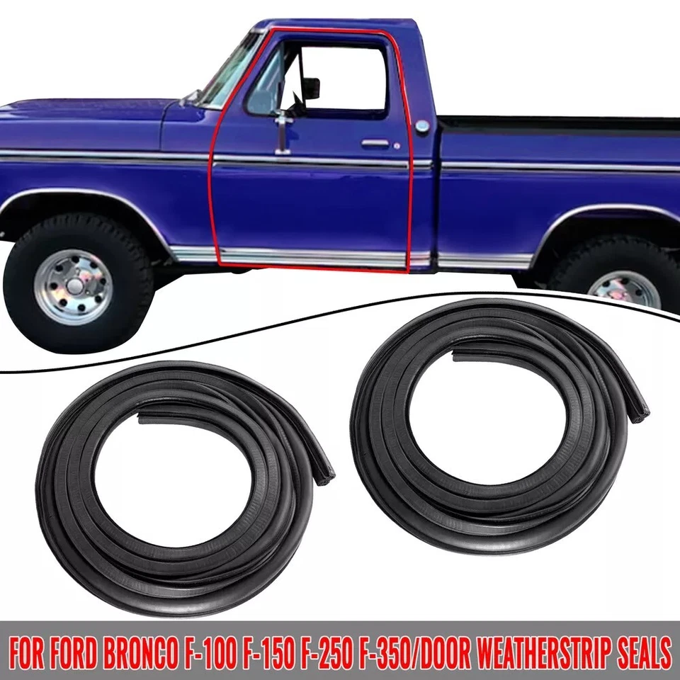 Juego de pares de sellos de puerta de goma para camioneta 73-79 Ford F100 F150 F250 F350 Foto 3 de 4