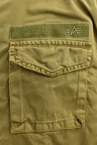 ALPHA INDUSTRIES Mens Jacket Outdoor Collared Green Brown 100% Cotton Coat sz M - Picture 6 of 15