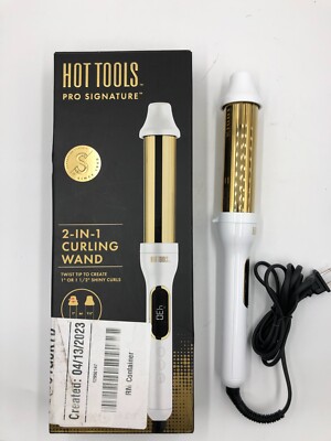 Hot Tools Pro Artist 24K Gold 2 in 1 Curling Wand, 1-1 ½  | TWO SIZE WAN IN ONE