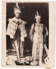 THEIR MAJESTIES KING GEORGE & QUEEN ELIZABETH REGAL RAIMENT ENG 1937 Photo Y 374