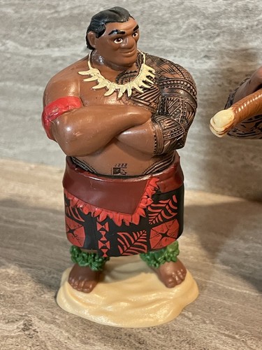 Lot Of (3) DISNEY MOANA Maui Demigod PVC Figure With Magic Fish Hook By JAKKS - Picture 5 of 9
