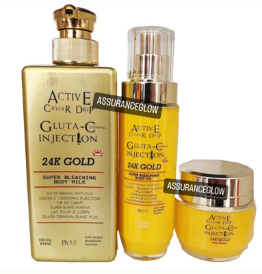 Active Caviar Drip 24K GOLD Lotion + Face Cream + Oil