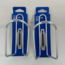 Giant Gateway 5mm Water Bottle Cage Pair Road MTB Set Silver Alloy New A11