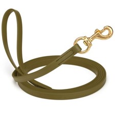 Dog Pet Leash Olive Drab Green w/ Brass Hardware W 5/8" - L10'