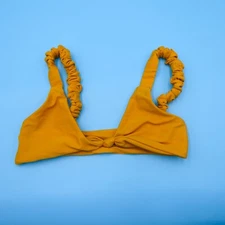 Ayra Swim Small Yellow Unpadded Knotted Wide Strap Pullover Bikini Top Swimweaar