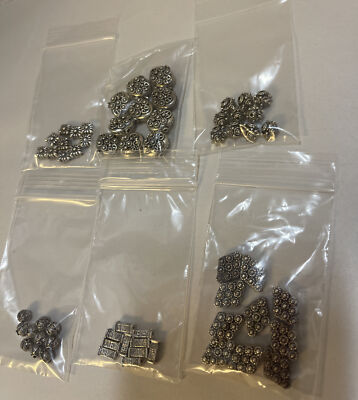 Silver Plated Pewter Beads And Spacers 6 Styles 10 Of Each Lot Made In U.S. P44