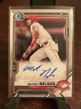 2021 Bowman Draft Chrome Matheu Nelson  Auto 1st Bowman #CDA-ML Cincinnati Reds