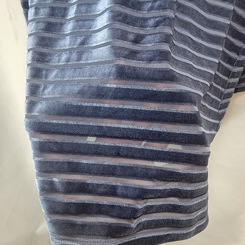 Soft Surroundings Velvet Tunic Top Womens M Blue Meri Sheer Cowl Neck Jewel - Picture 4 of 16