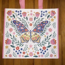 TJ Maxx Reusable Shopping Bag BUTTERFLY 🦋 & 🌸 FLOWERS Tote