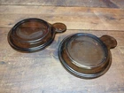 Set of 2 Pyrex P-150-C Amber Glass Lids For Corning Ware Grab It Bowl *Lids Only