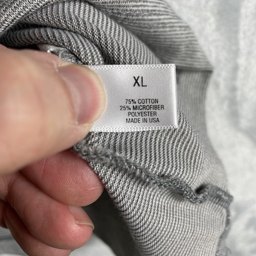 VTG St Croix Sweater Polo Mens XL Gray Stripe Short Sleeve Knit Thin USA Grandpa - Picture 4 of 6