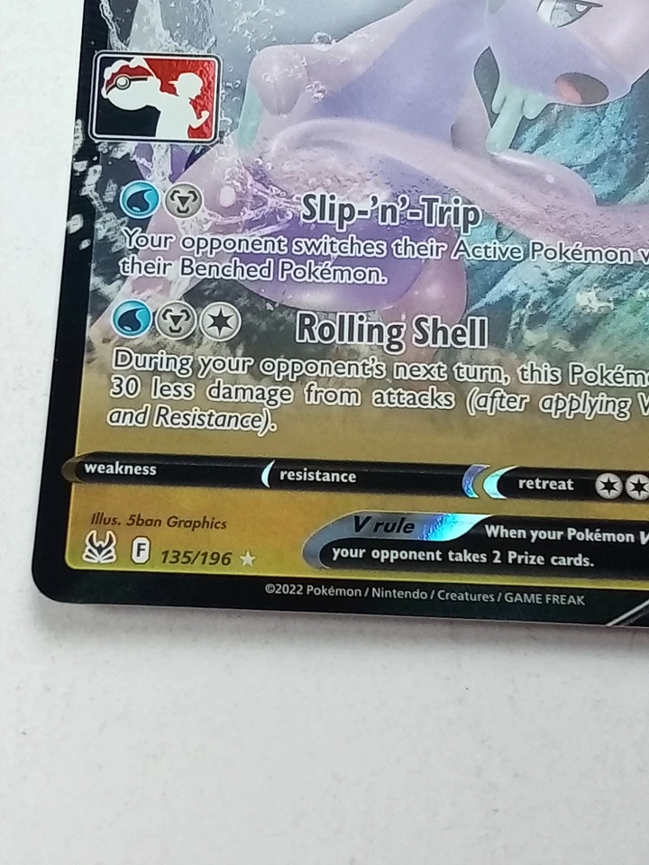 Hisuian Goodra V 135/196 Prize Pack Series Holo Rare Pokémon Card 2022 - Image 2 of 3