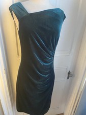 VINCE CAMUTO VELVET GREEN SIDE DRAPE SHEATH DRESS-SIZE8-NWOT-STRETCHY FABRIC!!