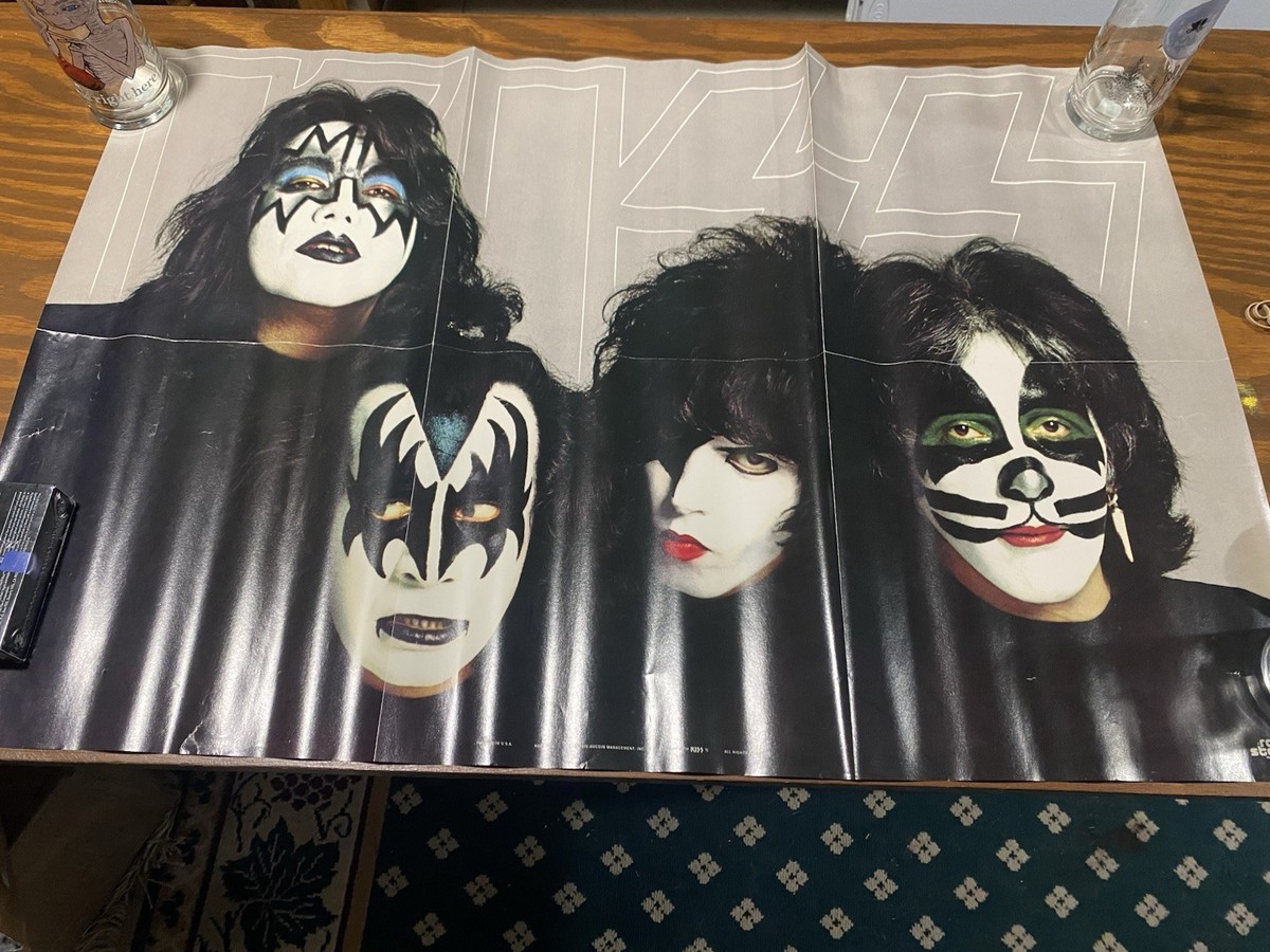 KISSポスター ミュージシャン Vintage 1979 Kiss Poster 22/33 Rock Band Aucoin Gene Music USA 70s