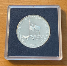 Panamá 1979 plata 1.0444 oz ASW 5 Balboas prueba Tratado del Canal de Panamá