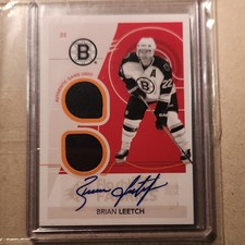 Upper Deck SPx Flashback Fabrics Autograph Game-Used Brian Leetch #232 Bruins