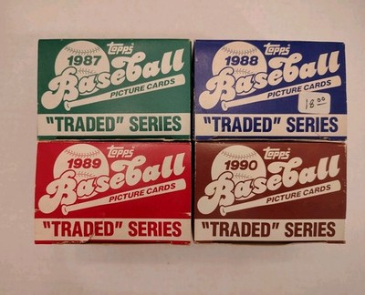 1987 1988 1989 1990 Topps Traded Baseball Complete Lot Griffey Rc 4 Total Sets