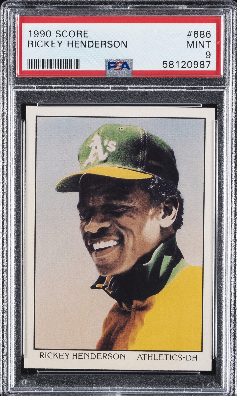 1990 SCORE #686 RICKEY HENDERSON PSA 9