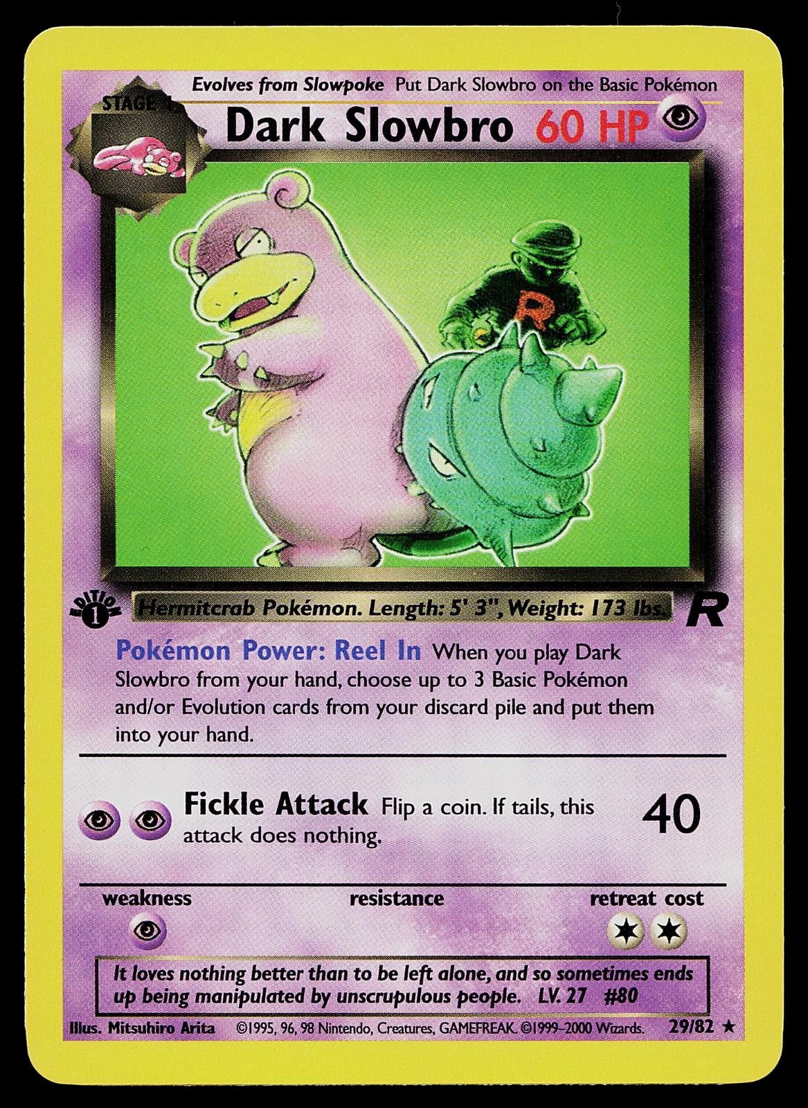Pokemon Card - Dark Slowbro Team Rocket 29/82 1st Edition Rare